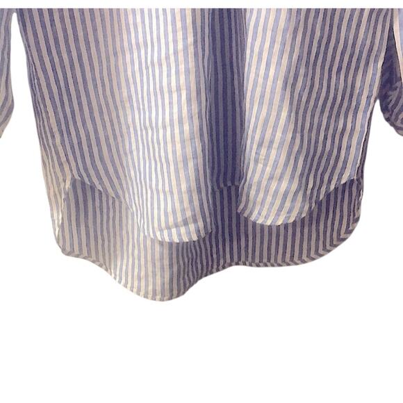 LL Bean Linen Striped Tunic NWT, classic blue/white, long sleeve, coastal preppy - Picture 7 of 10